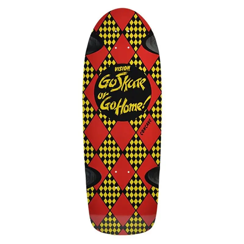 Vision 10.25" X 30" Go Skate Or Go Home (Yellow/Black Dip) Skateboard Deck 1