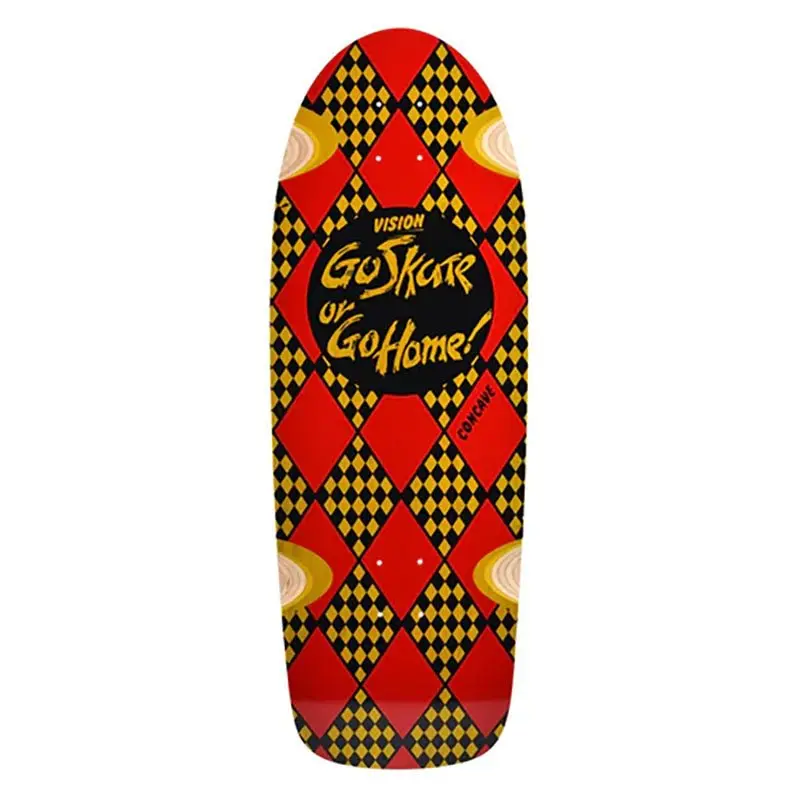 Vision 10.25" X 30" Go Skate Or Go Home (Yellow Stain) Skateboard Deck 1