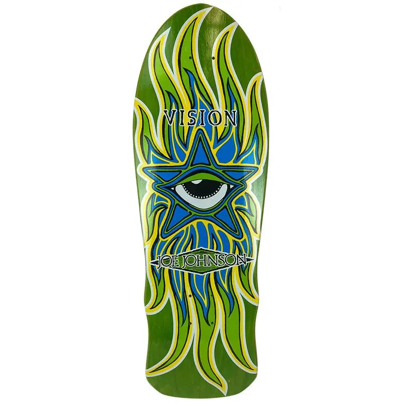 Vision 10.25" X 30" Joe Johnson Star Eye Green Stain Skateboard Deck 1