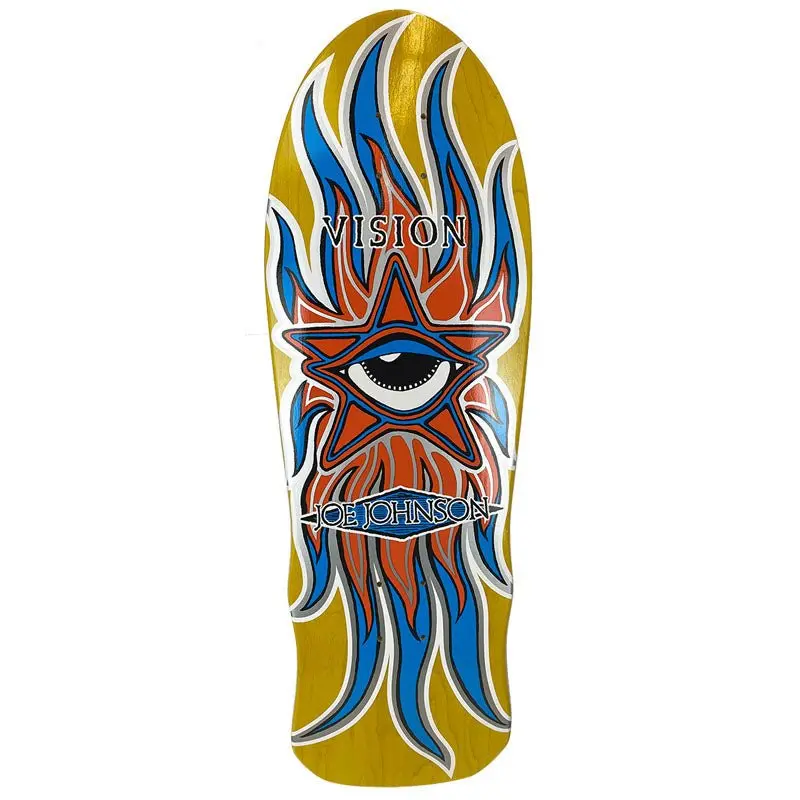 Vision 10.25" X 30" Joe Johnson Star Eye Yellow Stain Skateboard Deck 1