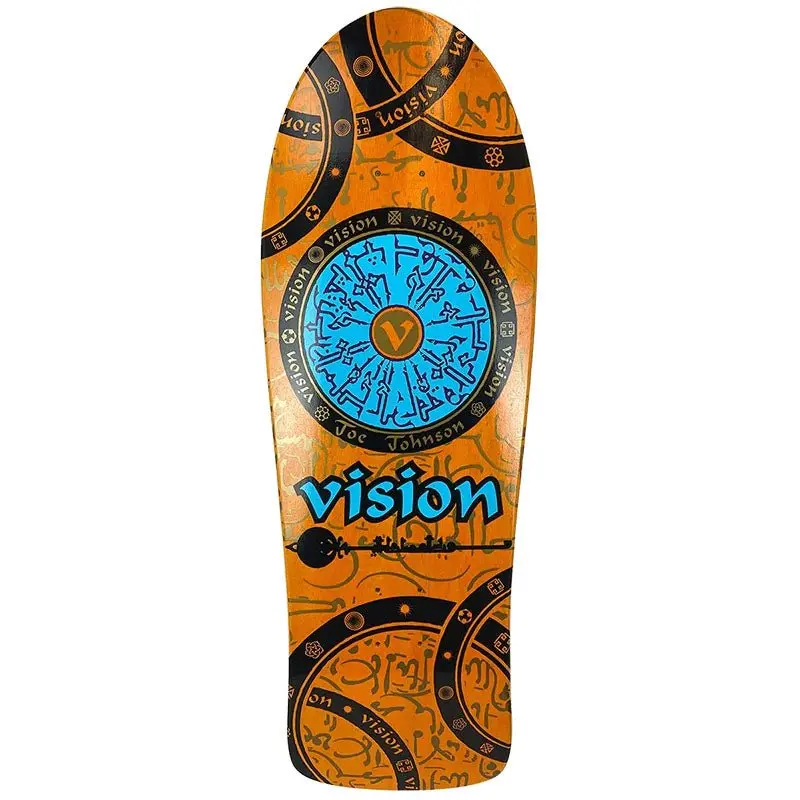 Vision 10.25" X 30.75" Joe Johnson Hieroglyphics (Orange Stain) Skateboard Deck 1