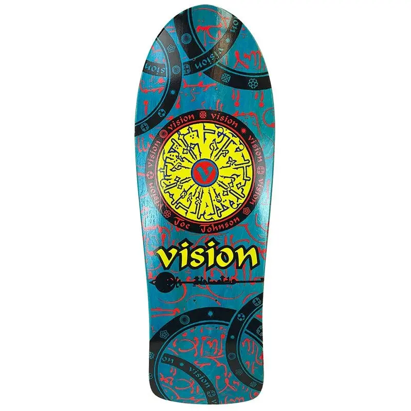 Vision 10.25" X 30.75" Joe Johnson Hieroglyphics (Turquoise Stain) Skateboard Deck 1