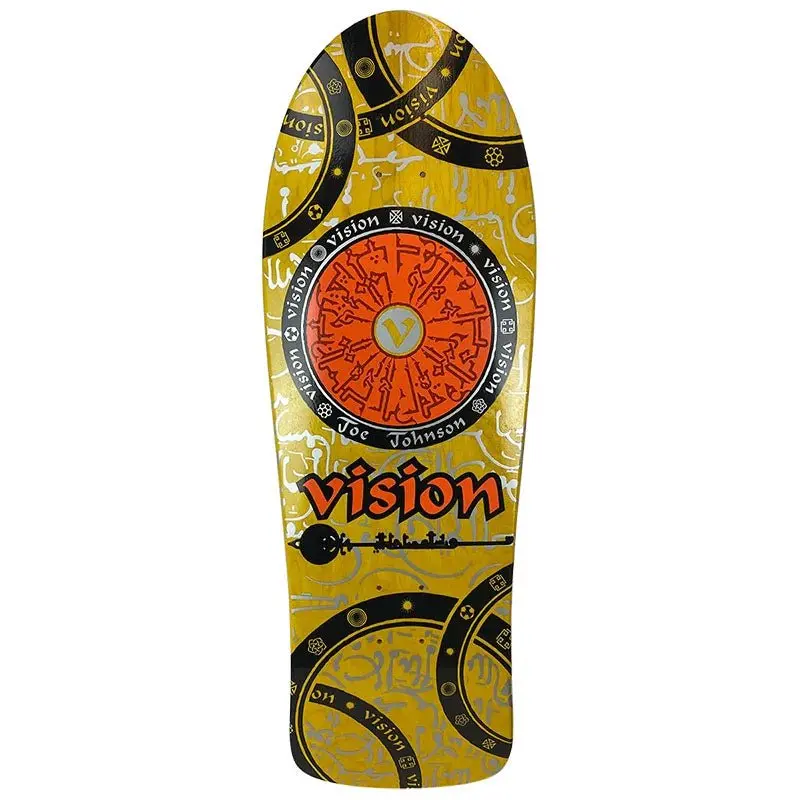 Vision 10.25" X 30.75" Joe Johnson Hieroglyphics (Yellow Stain) Skateboard Deck 1