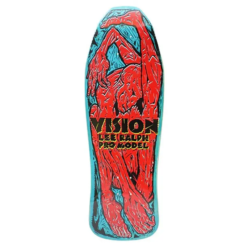 Vision 10.25" X 30.75" Lee Ralph Modern Concave (Turquoise Stain/Red) Skateboard Deck 1