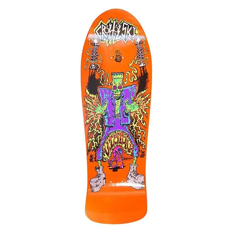 Vision 10.25" X 31.25" Groholski Frankenstein Orange Dip Skateboard Deck 1