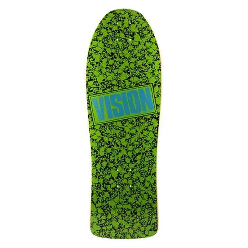 Vision 10"X 30" Punk Skull (Green) Skateboard Deck 1