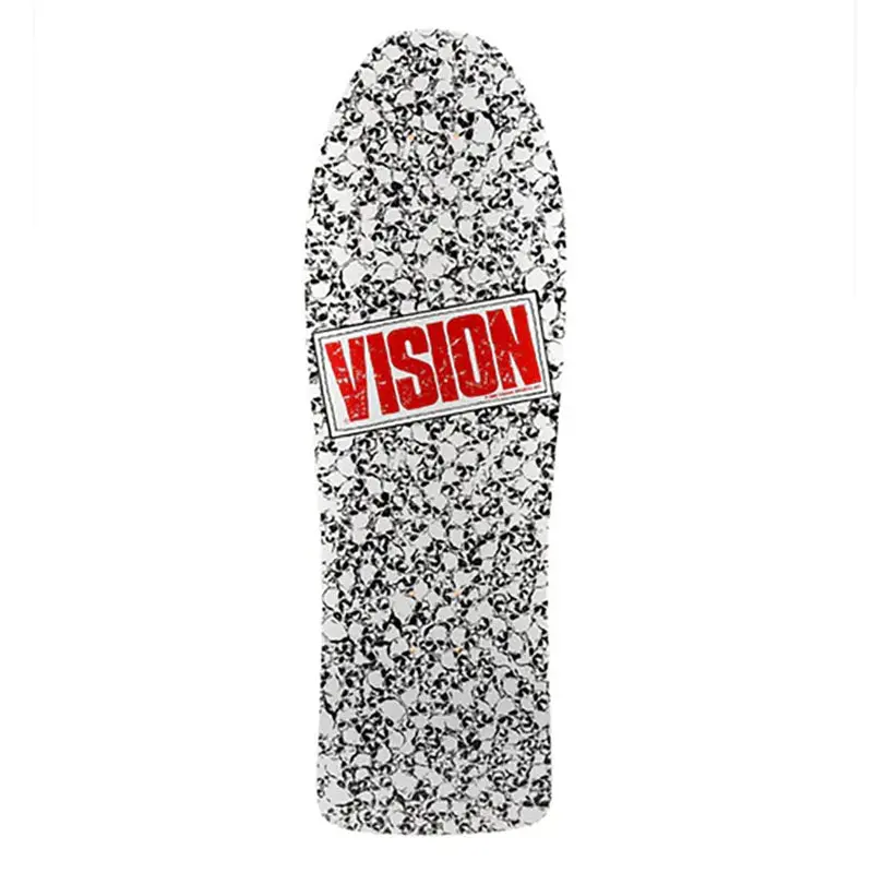 Vision 10"X 30" Punk Skull (White) Skateboard Deck 1