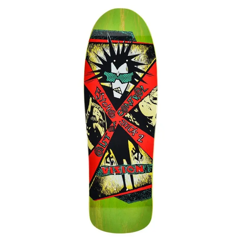 Vision 10"X 31.75" Psycho Stick 2 (Lime Stain) Skateboard Deck 1