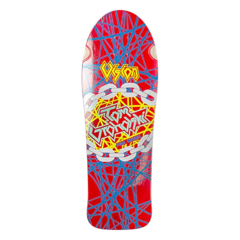 Vision  9.75" X 29.75" Groholski Heavy Metal (Red Stain) Skateboard Deck 1