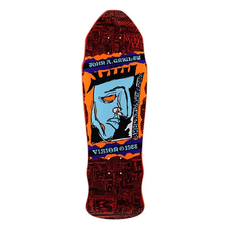 Vision 9.25"X29.5" Grigley 2 Mini Red Stain Skateboard Deck 1