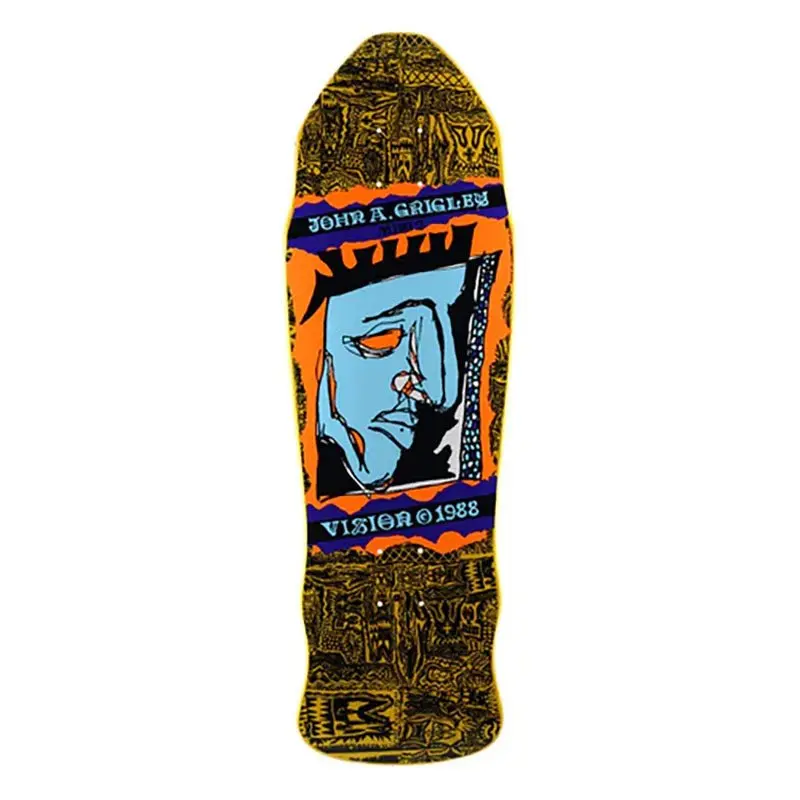 Vision 9.25"X29.5" Grigley 2 Mini Yellow Stain Skateboard Deck 1