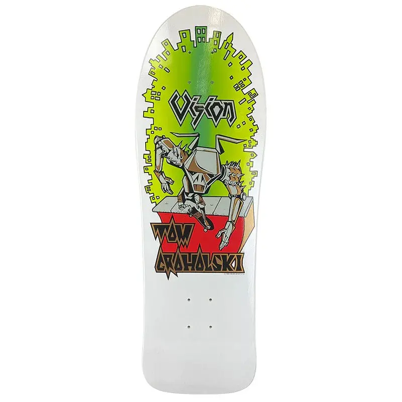 Vision 9.5" X 29.5" Groholski Robot White Skateboard Deck 1