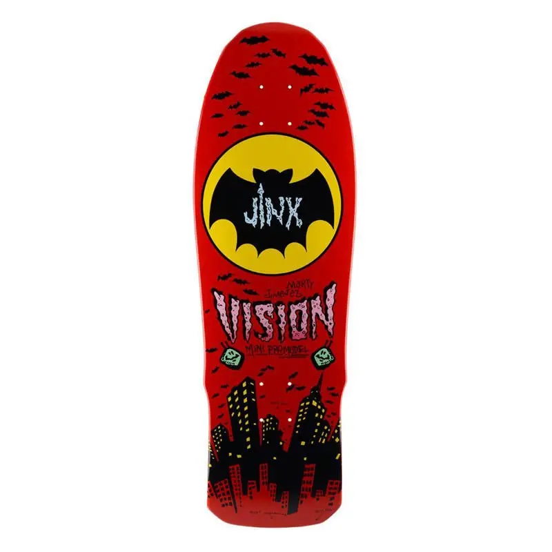 Vision  9.5" X 29.5" Jinx Mini Red Dip Skateboard Deck 1