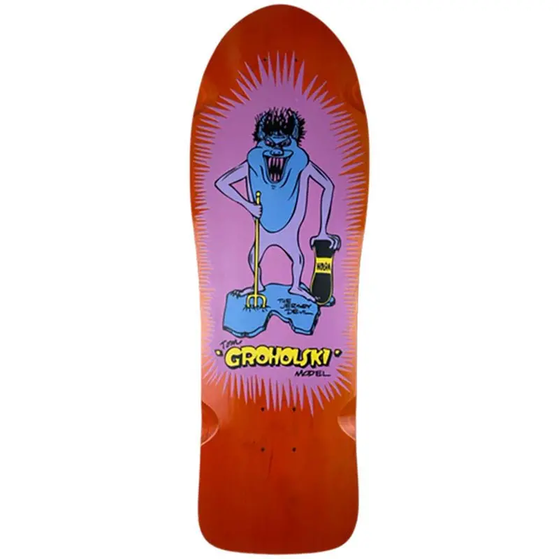 Vision 9.5" X 29.5" Orange Stain Groholski Jersey Devil Skateboard Deck 1