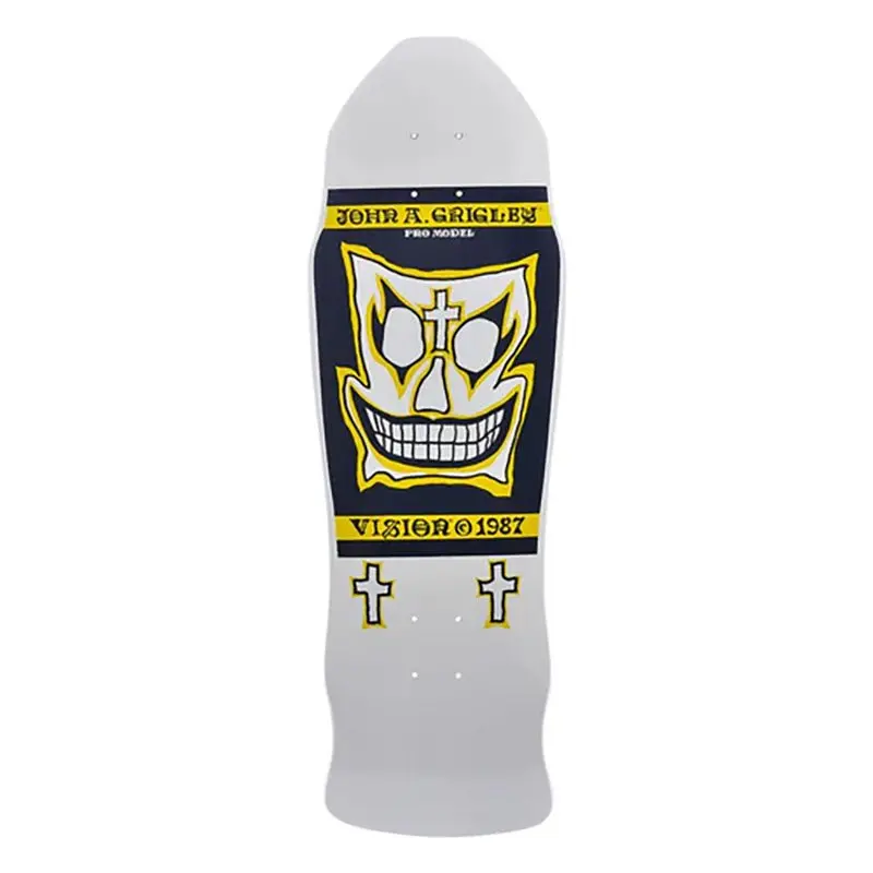 Vision 9.5" X 30" Grigley I White Dip/Yellow Skateboard Deck 1