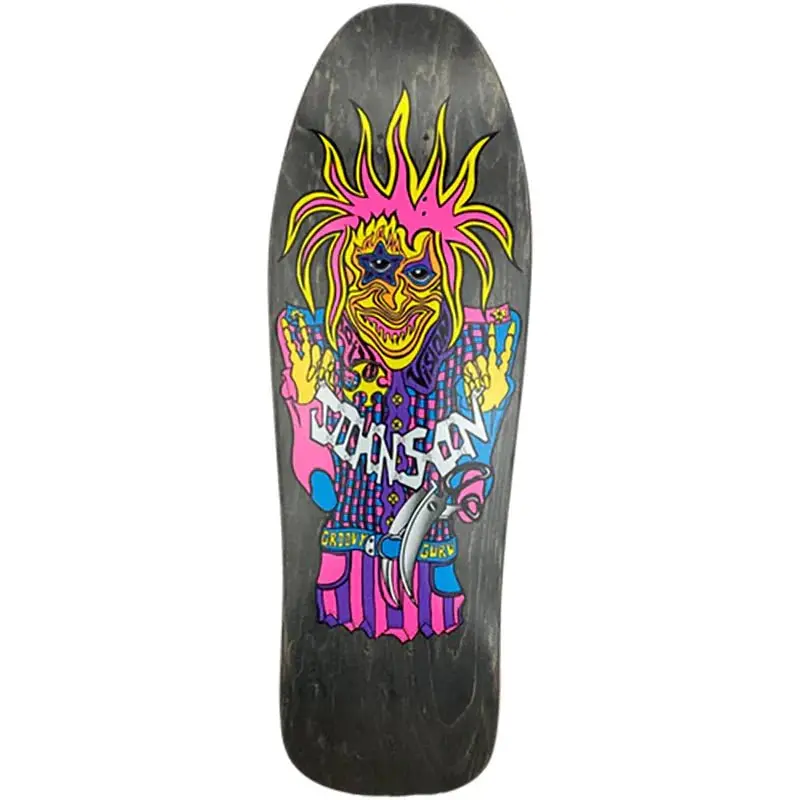Vision 9.5" X 30.5" Joe Johnson Groovy Guru Reissue (Black Stain) Skateboard Deck 1