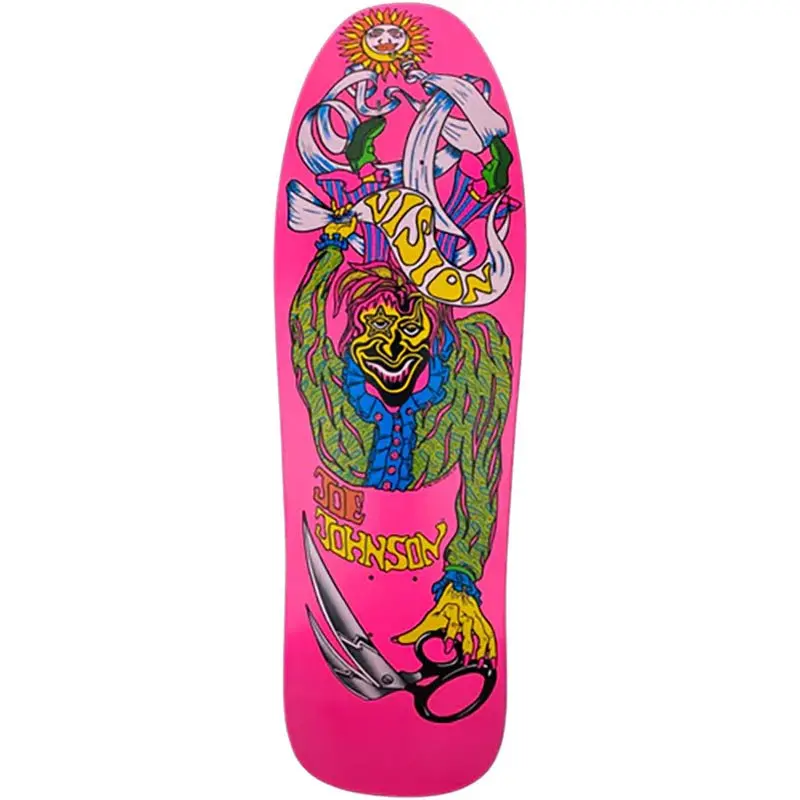 Vision 9.5" X 32" Joe Johnson Scissors Pink Dip Skateboard Deck 1