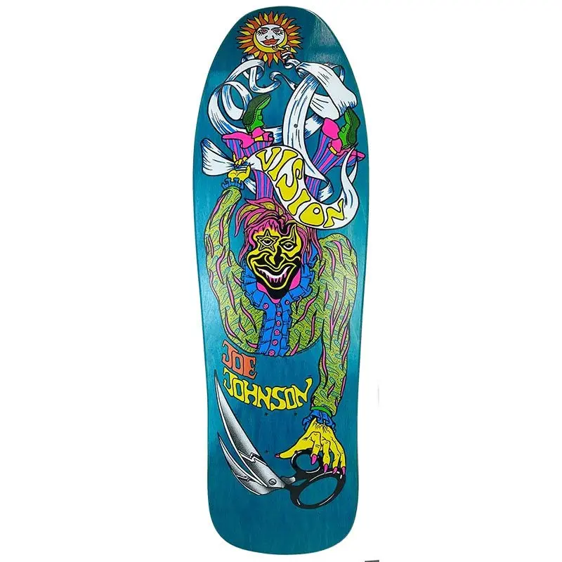 Vision 9.5" X 32" Joe Johnson Scissors Turquoise Stain Skateboard Deck 1