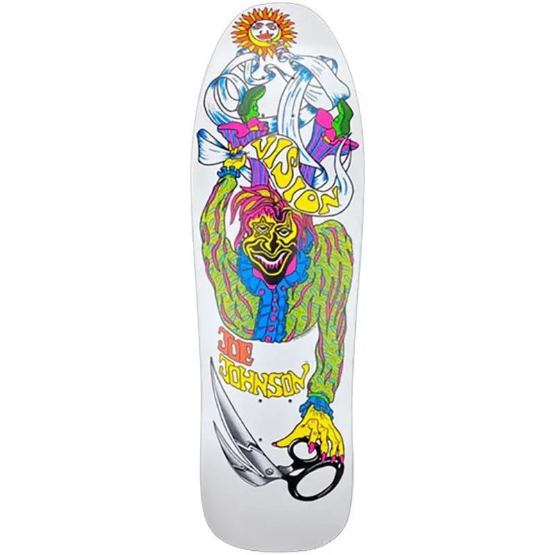 Vision 9.5" X 32" Joe Johnson Scissors White Dip Skateboard Deck 1