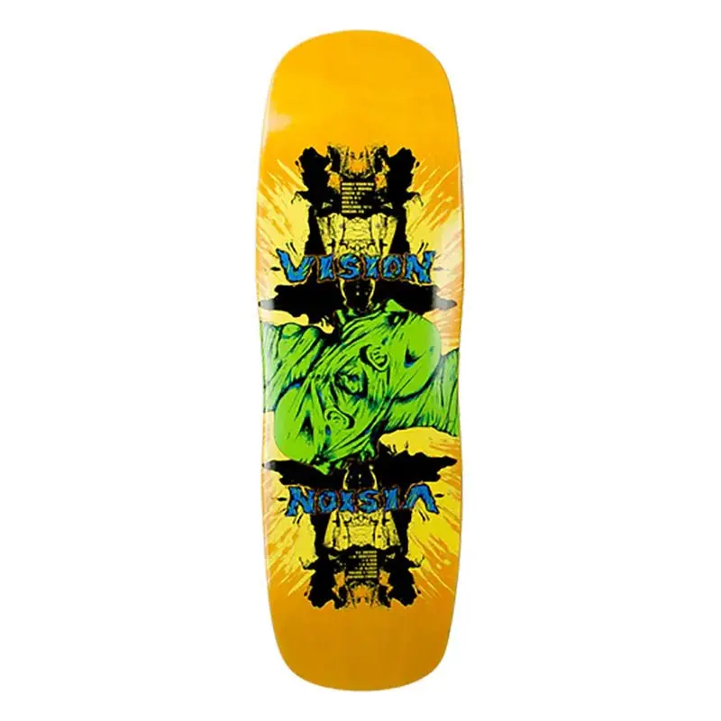 Vision 9.5" X 32.5" Double Vision Yellow Stain Skateboard Deck 1