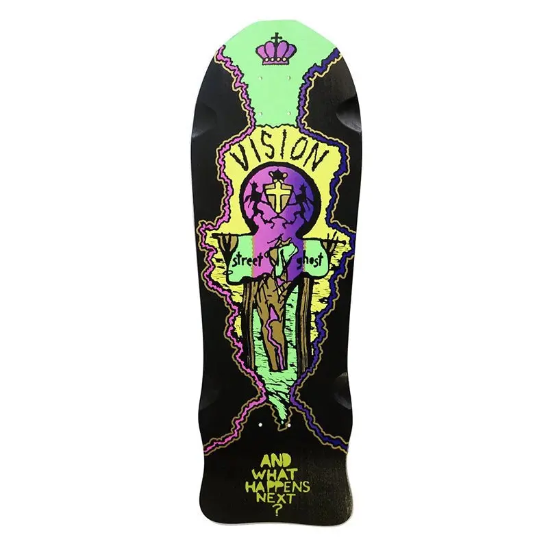 Vision 9.75" X 29.75" Street Old Ghost (Black Dip) Neon Skateboard Deck 1