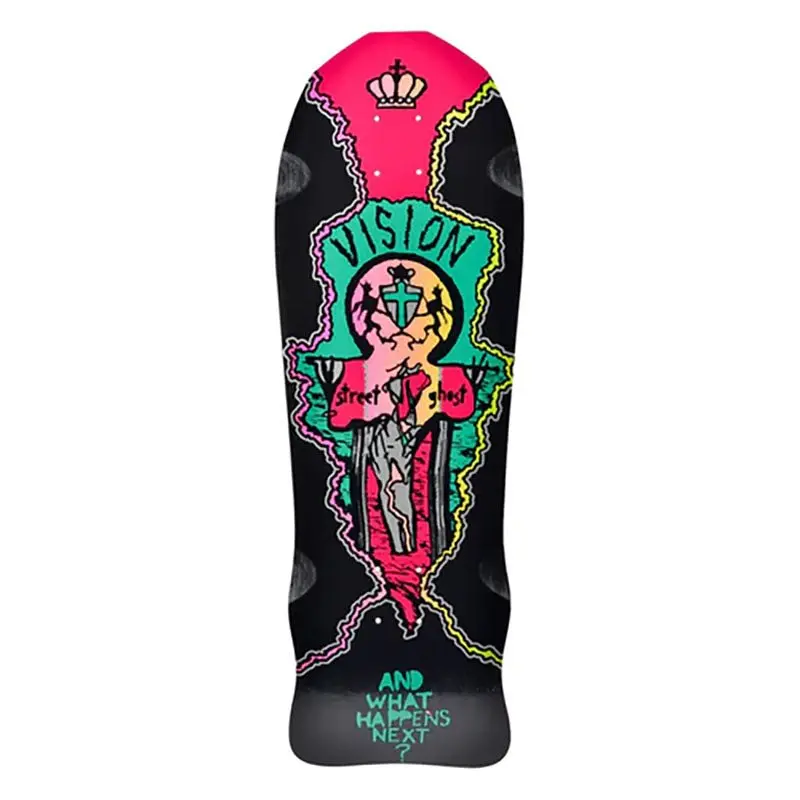 Vision 9.75" X 29.75" Street Old Ghost Black Dip Skateboard Deck 1
