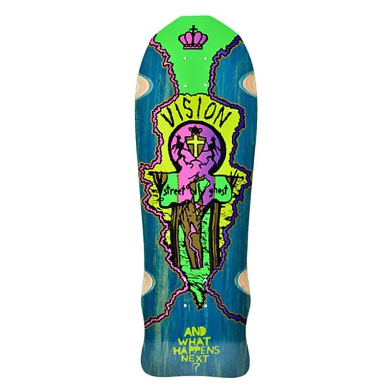 Vision 9.75" X 29.75" Street Old Ghost Blue Stain Skateboard Deck 1