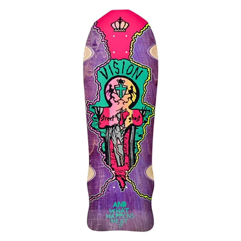 Vision 9.75" X 29.75" Street Old Ghost Purple Stain Skateboard Deck 1