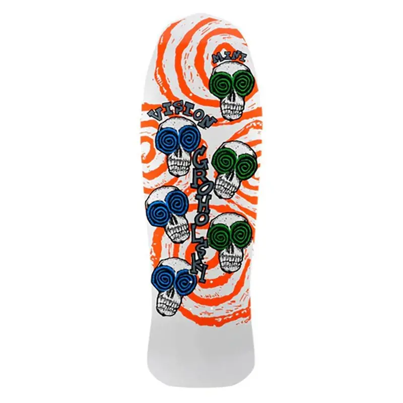 Vision 9.75" X 30" White Groholski Skeleton Mini Skateboard Deck 1