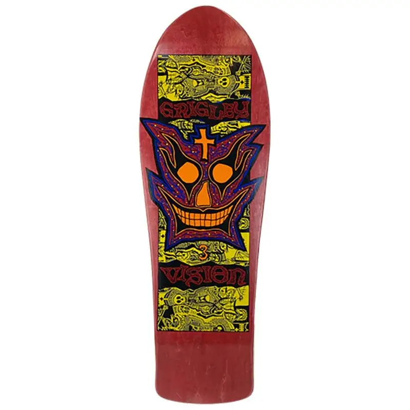 Vision 9.75" X 31" Grigley 3 Red Stain Stain Skateboard Deck 1