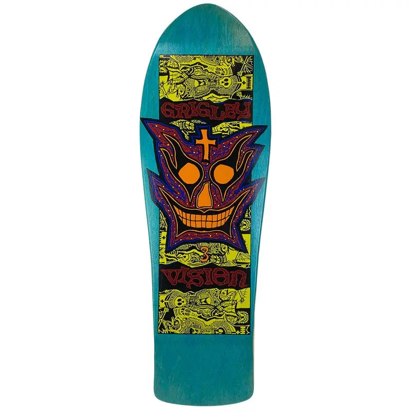 Vision 9.75" X 31" Grigley 3 (Turquoise Stain) Skateboard Deck 1