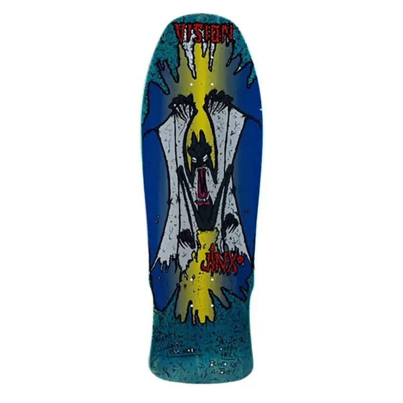 Vision 9.75" X 31" Original Jinx Blue Stain Skateboard Deck 1
