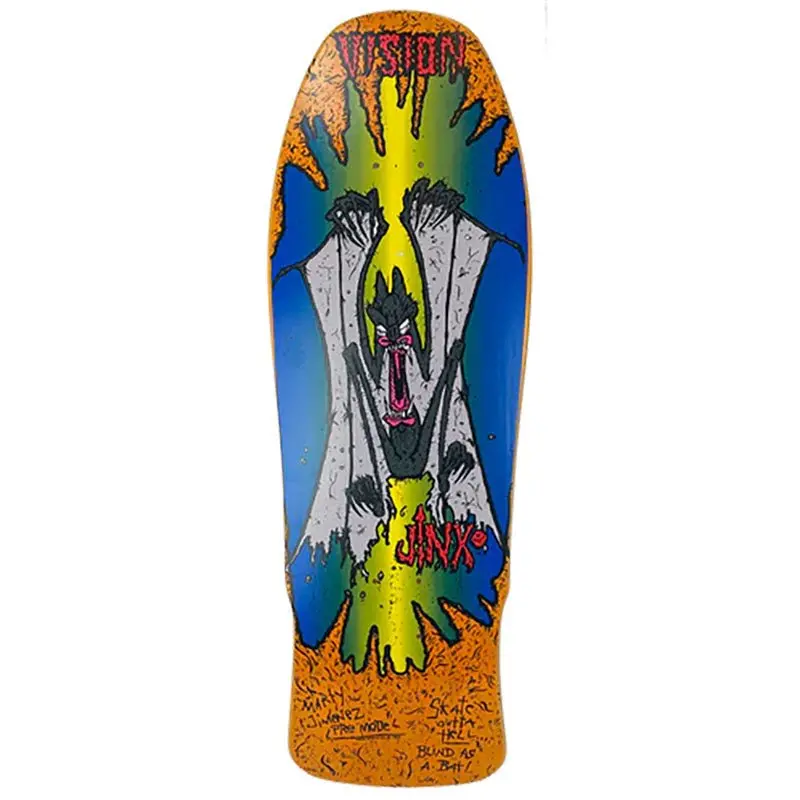 Vision 9.75" X 31" Original Jinx Orange Stain Skateboard Deck 1