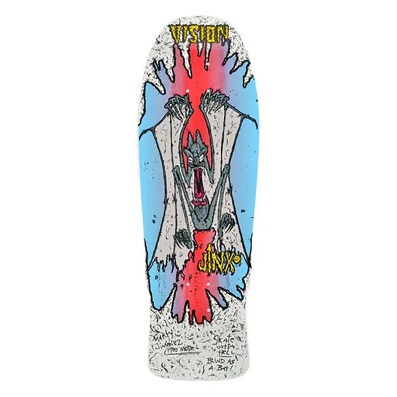 Vision 9.75" X 31" Original Jinx White/Red Skateboard Deck 1