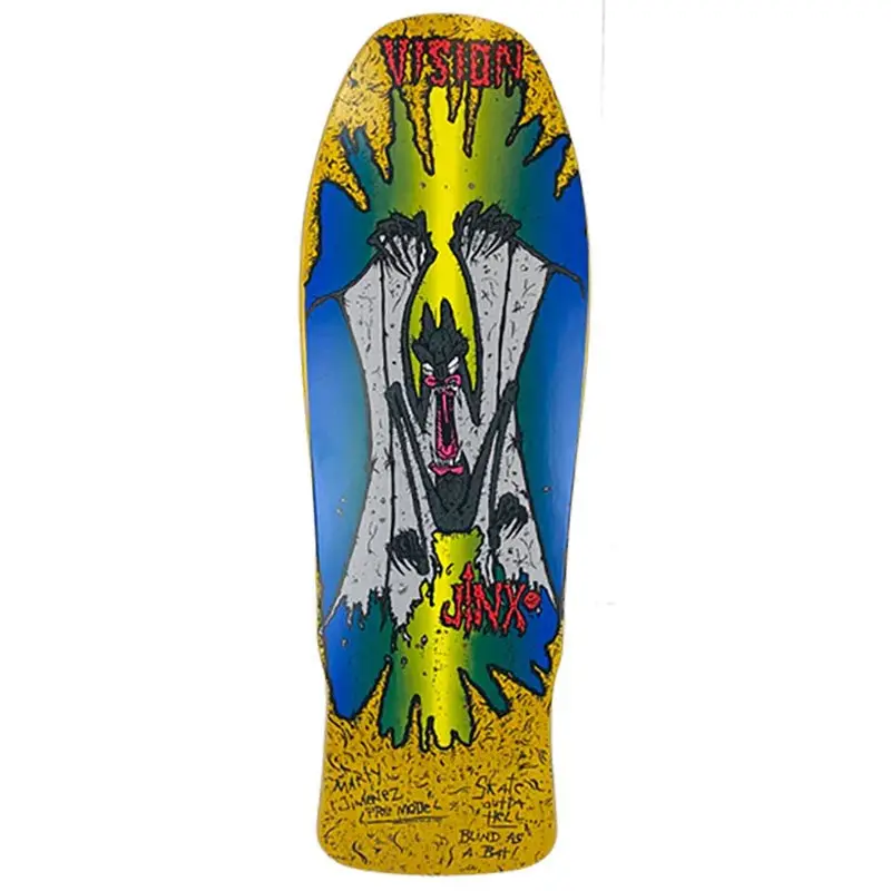Vision 9.75" X 31" Original Jinx Yellow Stain Skateboard Deck 1