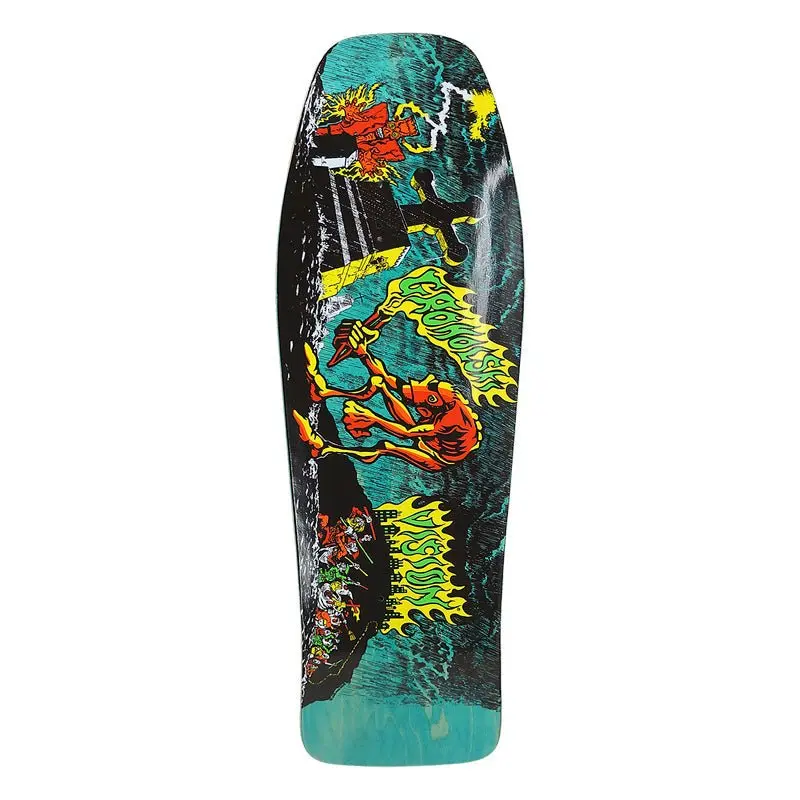 Vision 9.75" X 31.5" Groholski Graveyard Mob Turquoise Stain Skateboard Deck 1