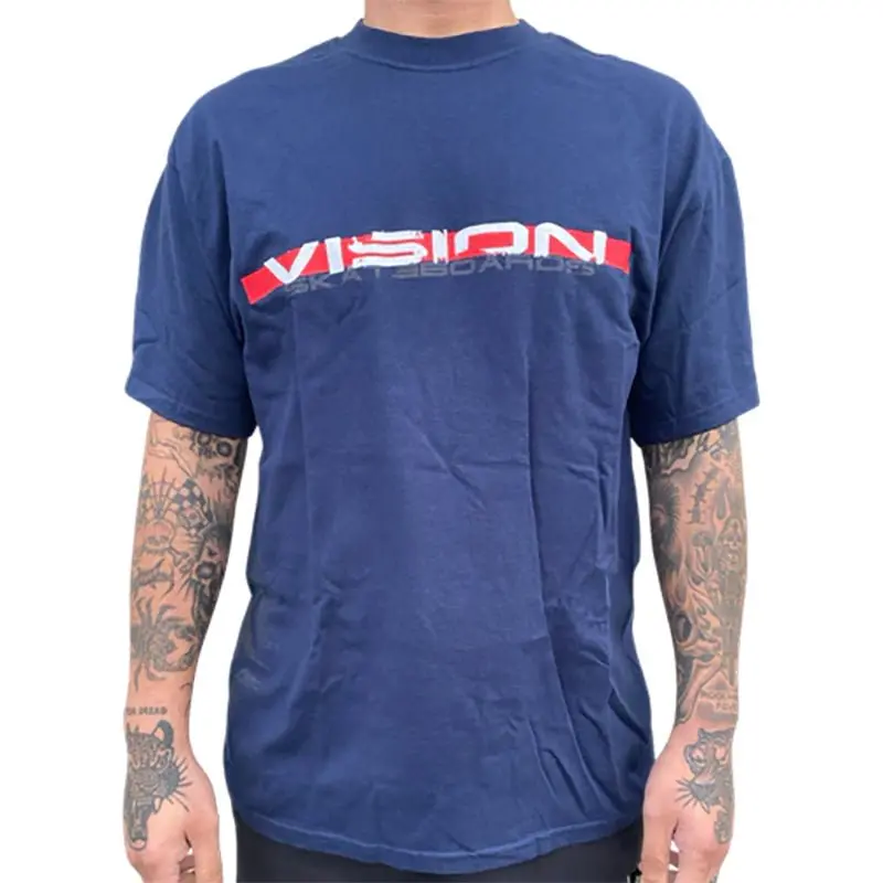 Vision Streetwear- Og Rough Tech Men's Navy T-Shirt 1