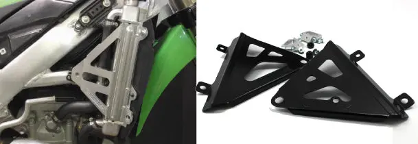 Works Connection - Aluminum Radiator Braces (Kawasaki) 1