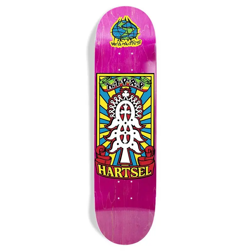 World Industries 8.25" X 32.0" Pink Stain Jeff Hartsel Yout Model Popsicle Skateboard Deck 1