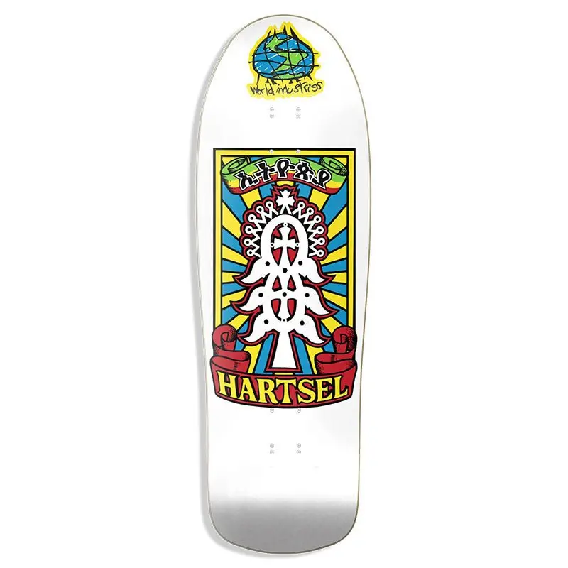 World Industries 9.4375" X 30.5" Jeff Hartsel Yout Model White Skateboard Deck 1