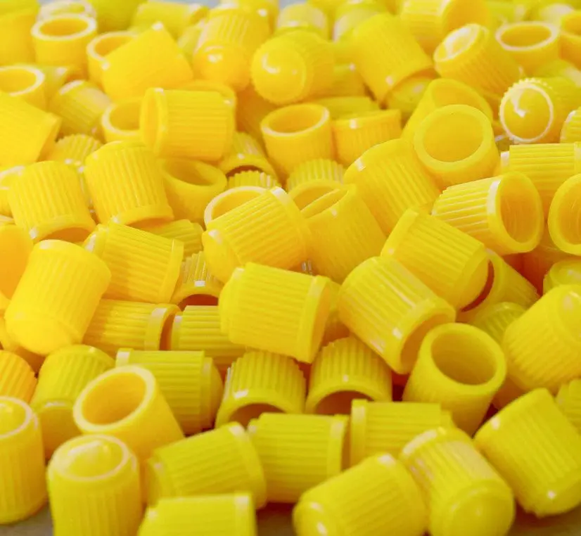 Yellow Tire Valve Caps - Plastic - Sets Of 10, 25, 50 Or 100 - Universal, Fits All Vehicles 1