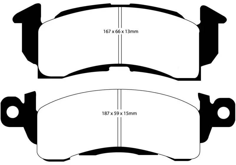 Ebc 73-74 Buick Apollo 4.1 Yellowstuff Front Brake Pads 1