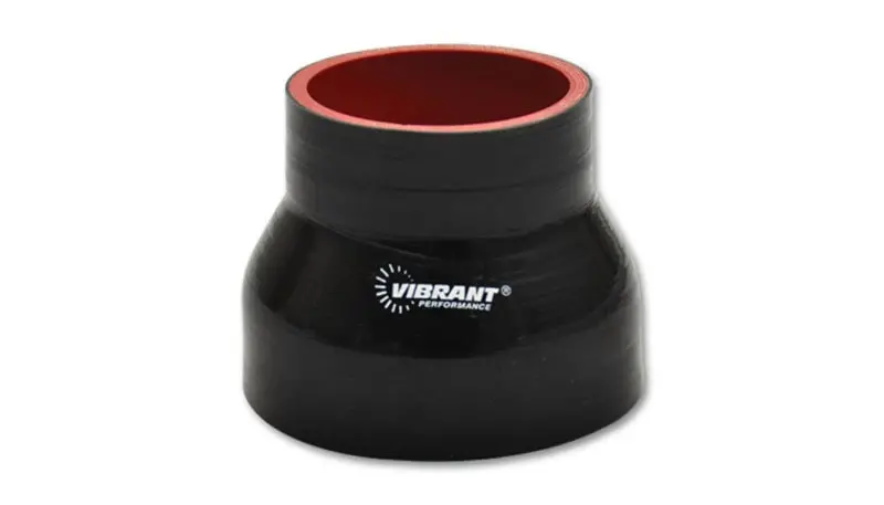 Vibrant Black 4-Ply Reinforced Silicone Transition Hose (2" To 2.75", 3" Long) 1