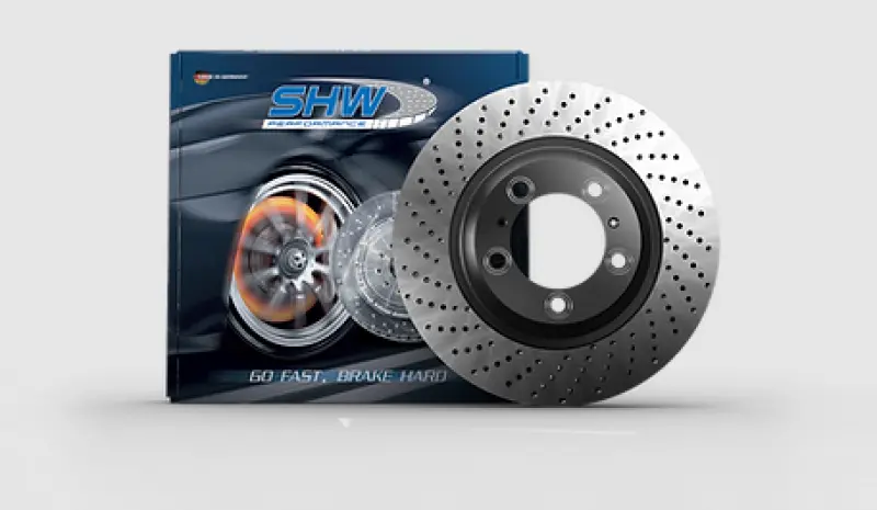 Shw Cross-Drilled Rear Brake Rotors For 2017–2018 Porsche 718 Boxster 2.0L – Non-Ceramic Brake System Upgrade 2