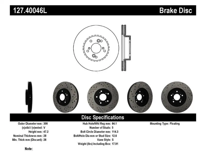 Stoptech Big Brake Kit Compatible With Nissan 370Z, Acura Cl (2001–2003), El (2006), Tsx (2004–2009), And Honda Accord Coupe (2003–2007) & Sedan (2005–2008) 1