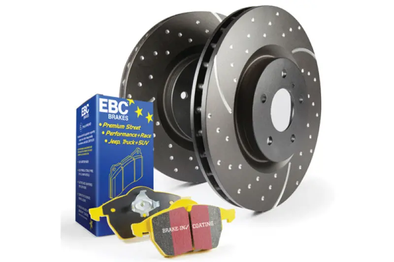 Ebc Yellowstuff Brake Pads With Gd Drilled & Slotted Rotors – Stage 5 Performance Kit 1
