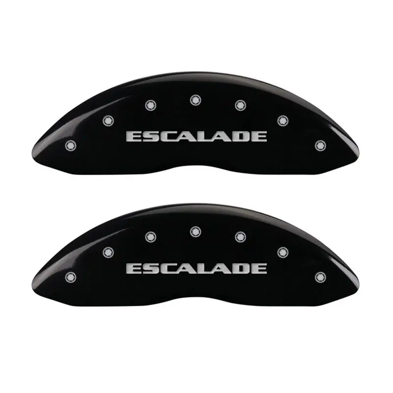 Mgp Engraved 4-Piston Caliper Covers – Front For Cadillac Escalade, Rear For Esv, Black Finish With Silver Accent 1