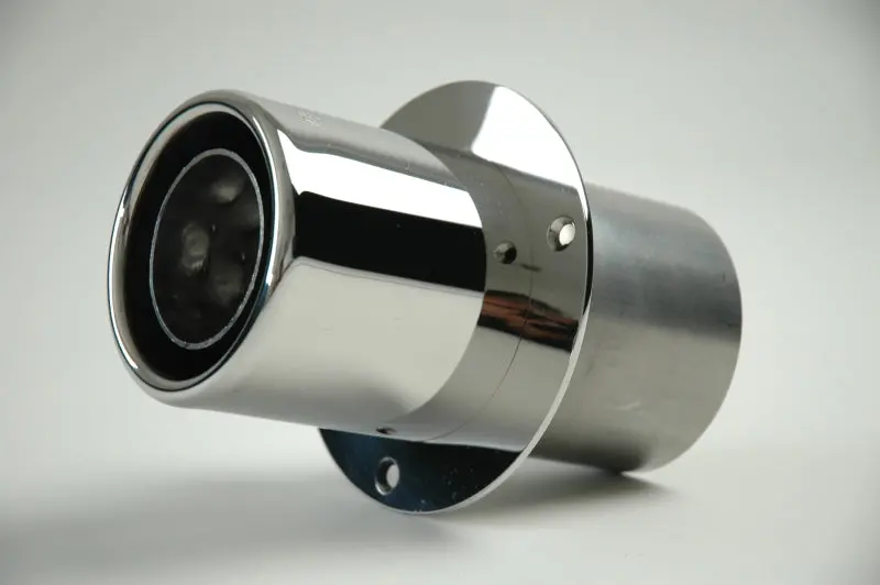 Gibson Marine Dual Transom-Mount Power Tip Mufflers – 4" Inlet, 4" Length, Stainless Steel 1