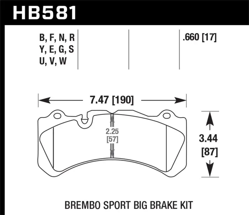 Hawk Brembo Caliper Family J/N Hps 5.0 Brake Pads 2