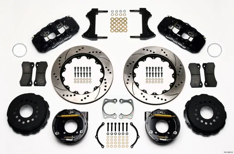 Wilwood Aero4 Rear Parking Brake Kit – 14In Drilled Rotor For Chevy 12-Bolt Axles With C-Clips 1